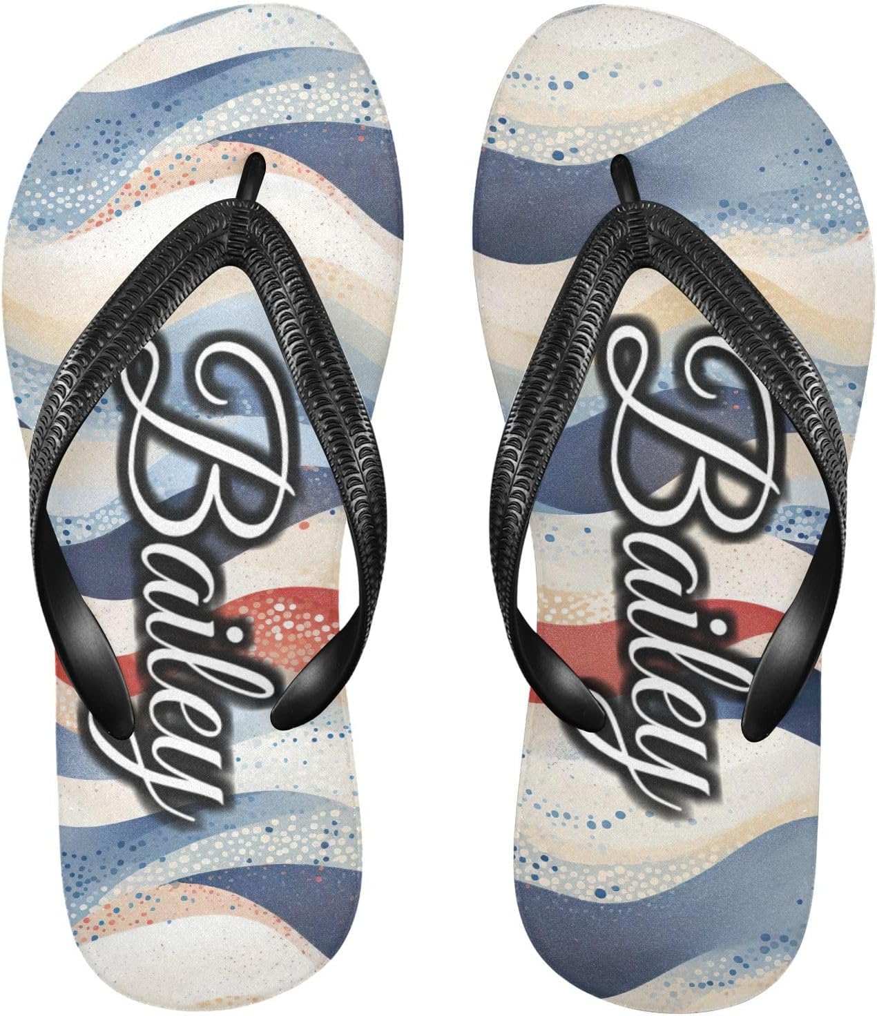 

Пляжные шлепанцы с тигровыми полосами, сандалии для душа, резиновые нескользящие летние тапочки на заказ для женщин и мужчин Sinestour, Colorful Waves Ocean