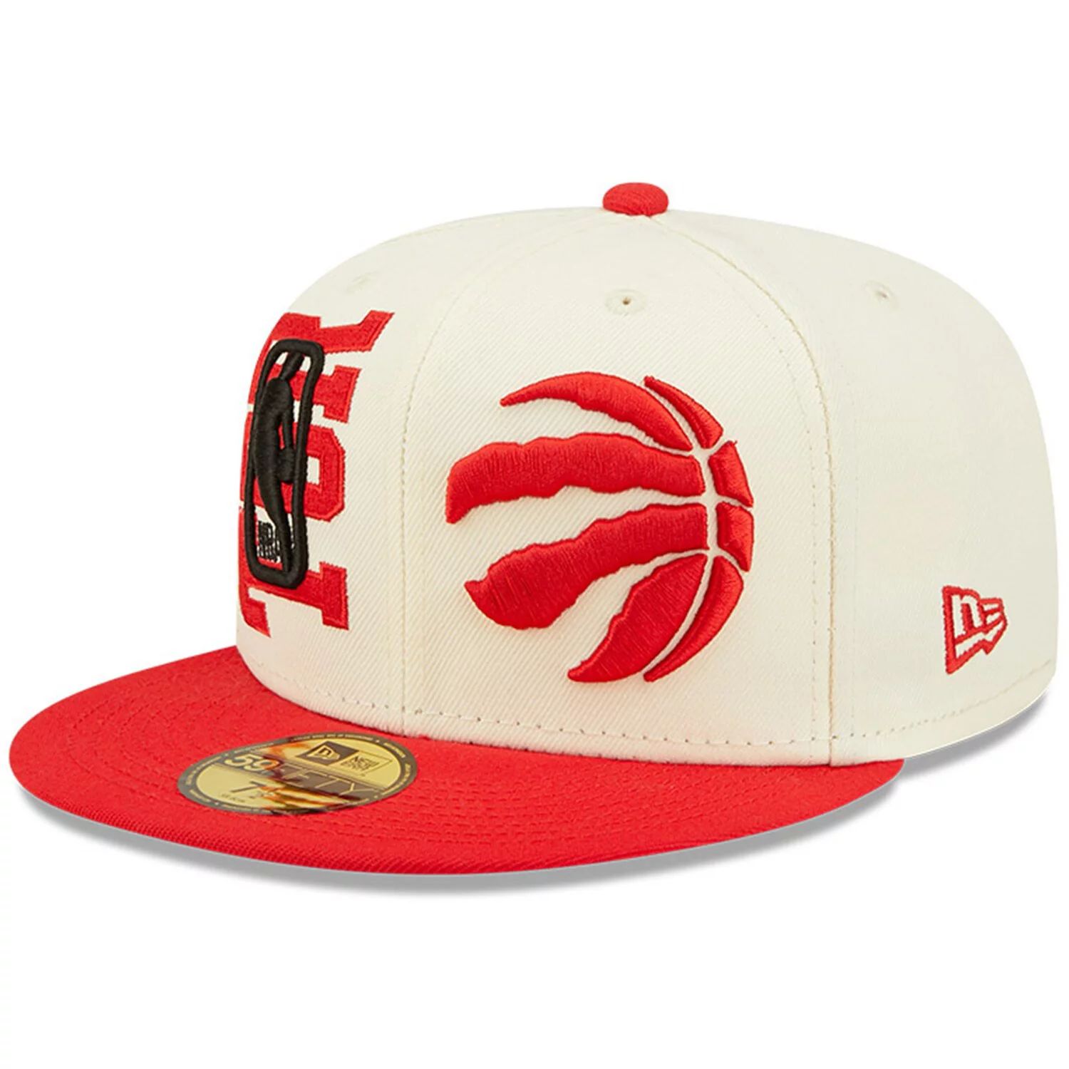 

Мужская облегающая кепка New Era кремового/красного цвета Toronto Raptors 2022 NBA Draft 59FIFTY