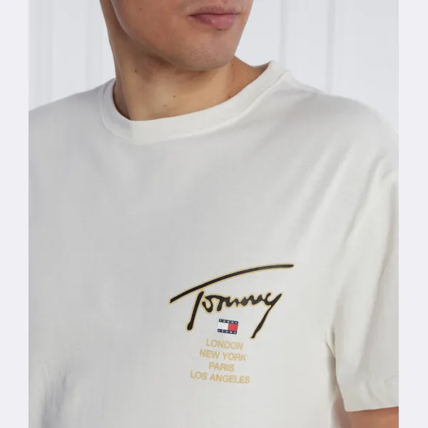 Футболка стандартного кроя с золотой подписью на спине Tommy Hilfiger, бежевый — фото 3