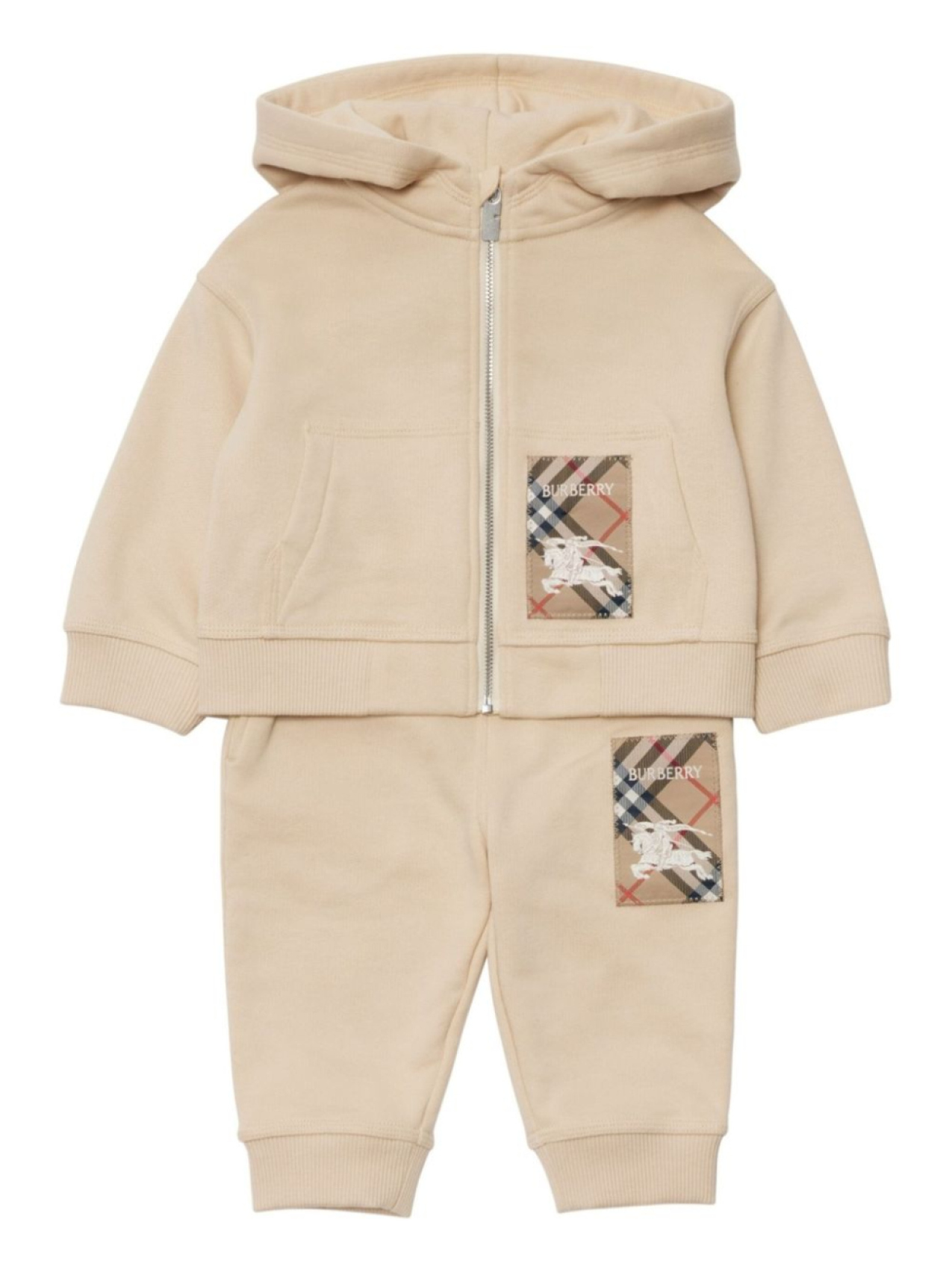 

Спортивный костюм Burberry Kids из хлопка в клетку, нейтральный цвет