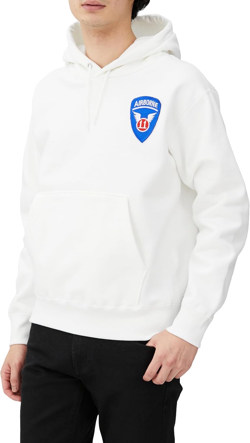 

Толстовка с капюшоном в стиле F, нашивка с гербом армии США, плотная ткань 12,4 унции, подкладка с начесом, толстовка без капюшона, белая F-Style