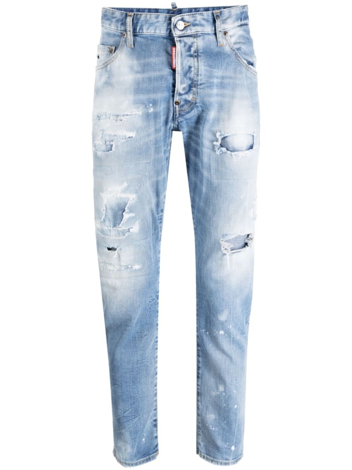 

Dsquared2 зауженные джинсы с эффектом потертости, синий