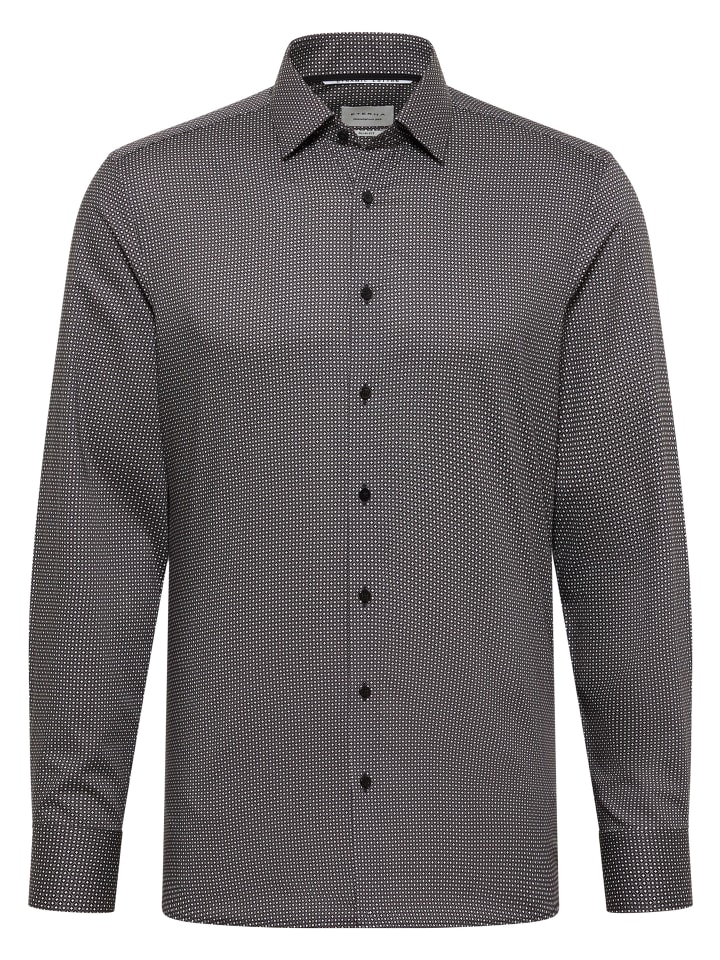 

Eterna Приталенная рубашка антрацитового цвета