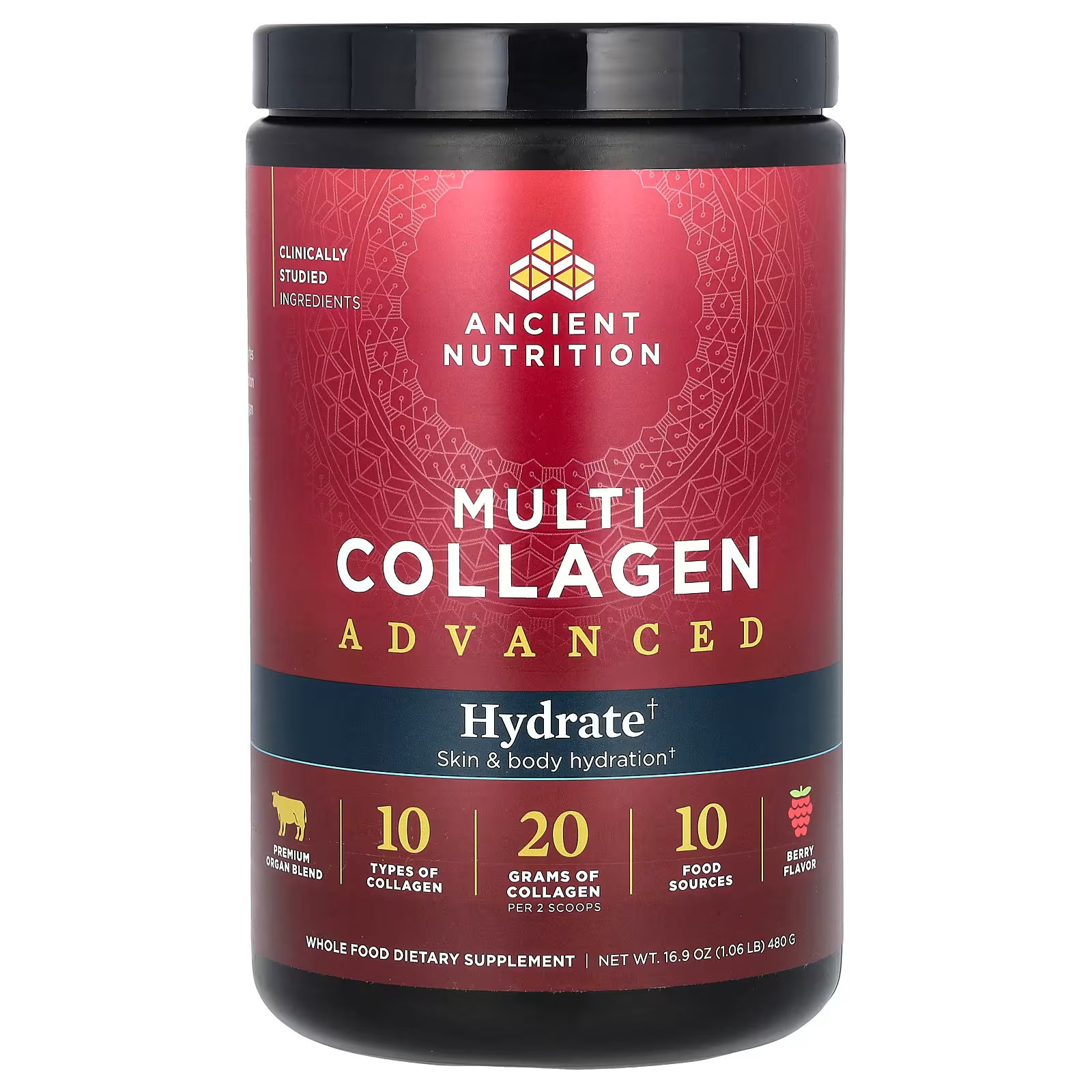 

Добавка Ancient Nutrition Multi Collagen Advanced Hydrate Berry, 480 г