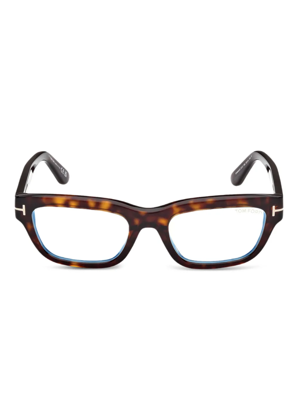

Очки в прямоугольной оправе черепаховой расцветки Tom Ford, коричневый