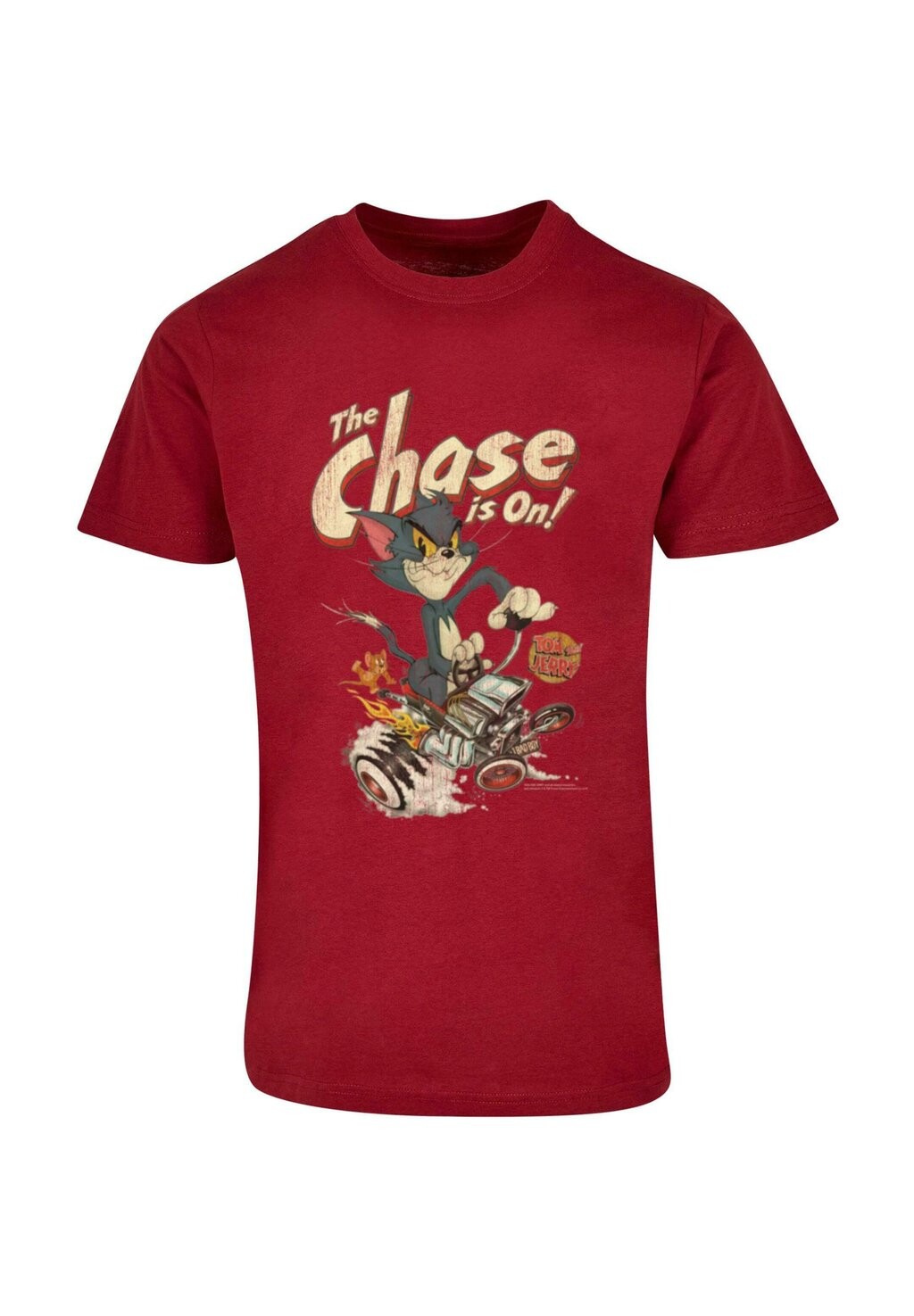

Футболка с принтом TOM AND JERRY THE CHASE IS ON ABSOLUTE CULT, темно-красный