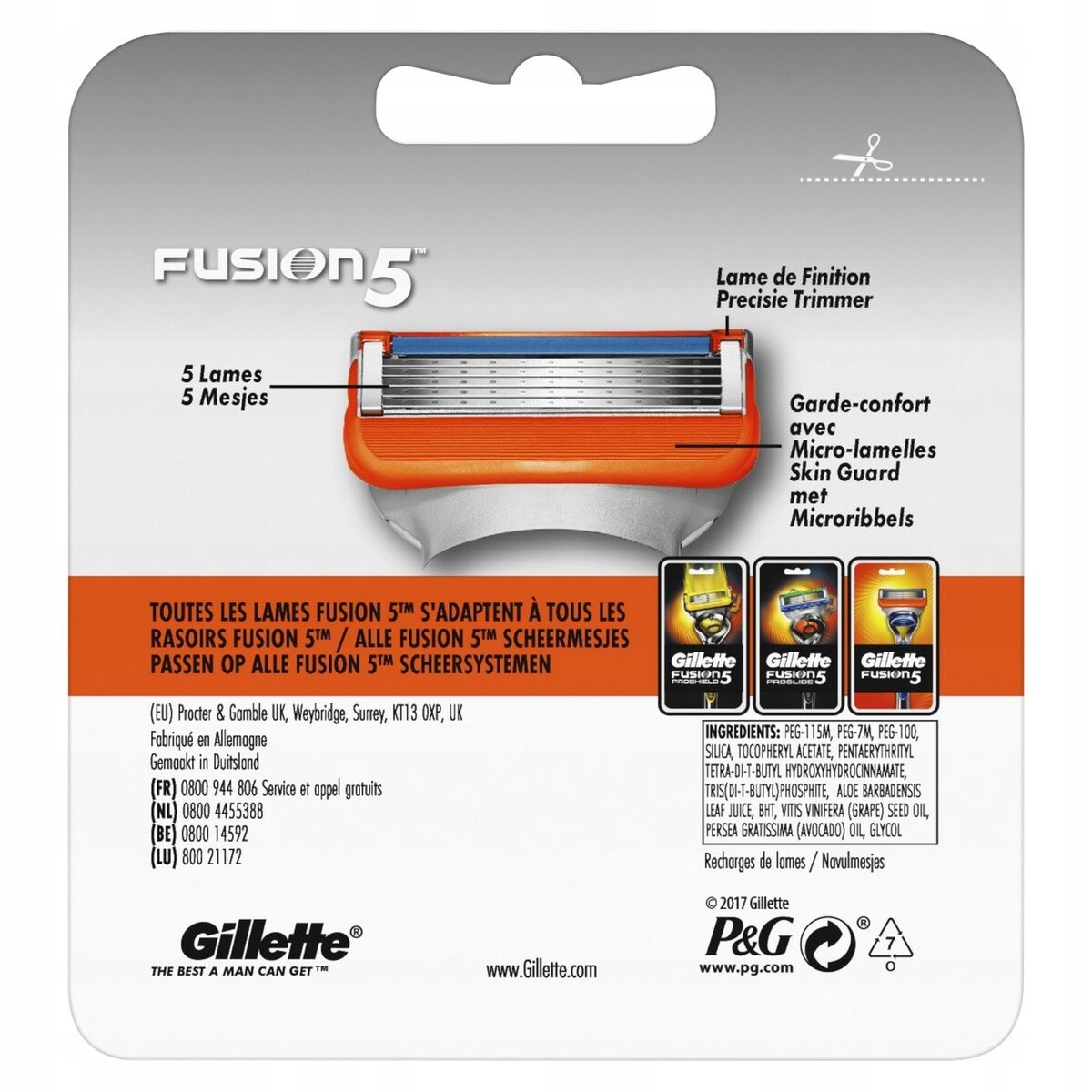 6 картриджей с лезвиями Gillette FUSION5 ОРИГИНАЛ — фото 2