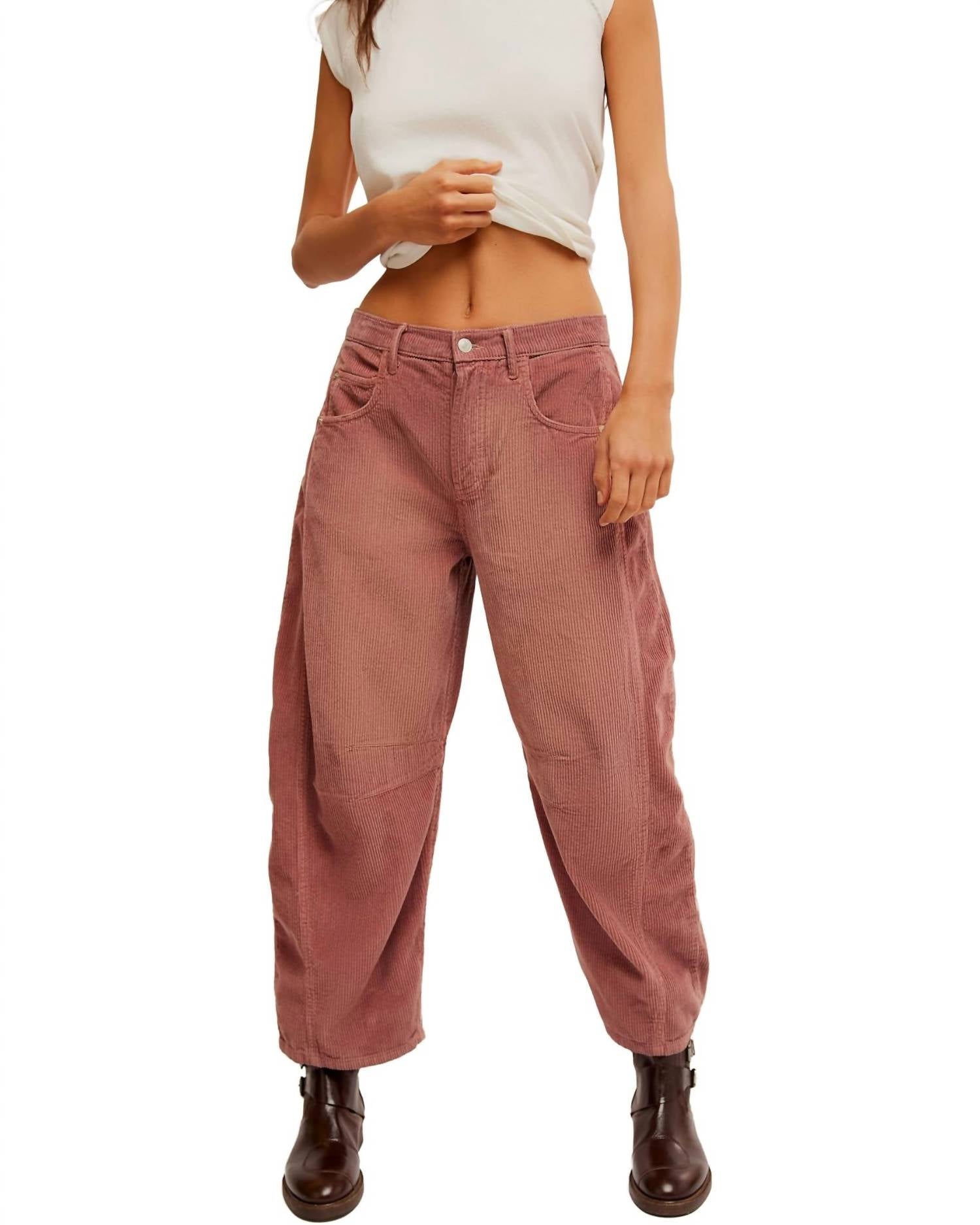 

Вельветовые брюки Good Luck цвета Whithered Rose Free People