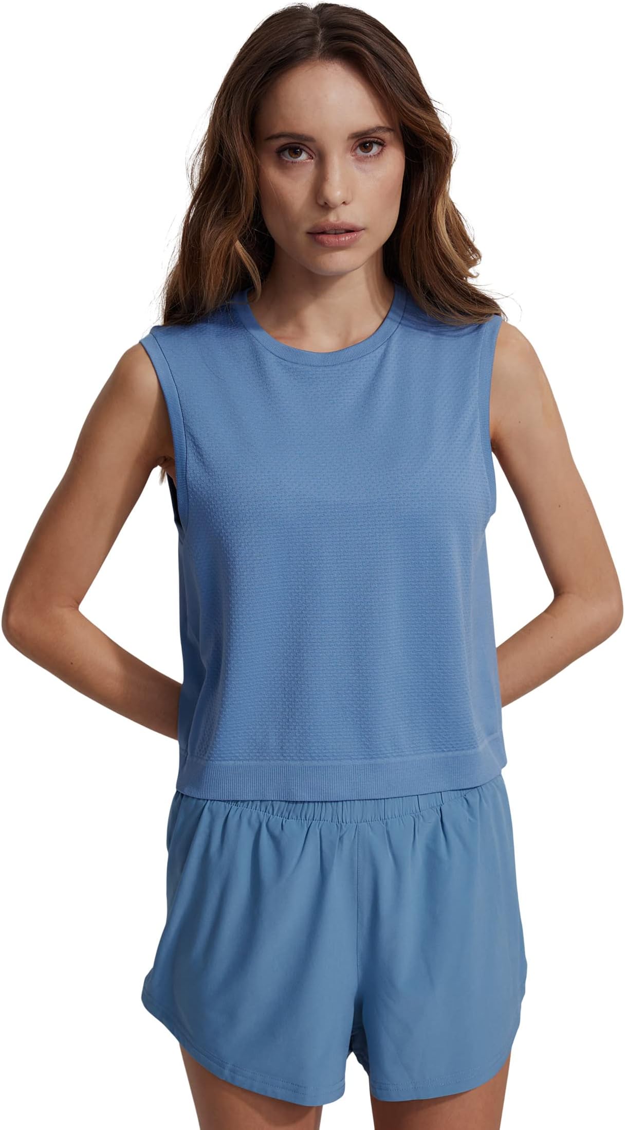 

Топ Varley Page Seamless Crop Tank, цвет Blue Heaven