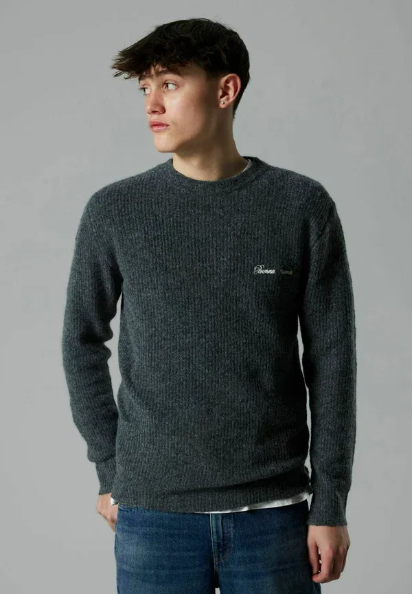 Джемпер regular fit Lmtd, тёмно-серый меланж