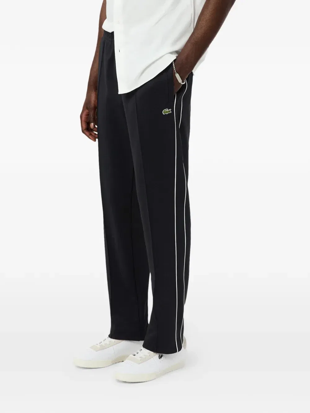 Спортивные брюки с боковыми полосками Lacoste, черный — фото 4