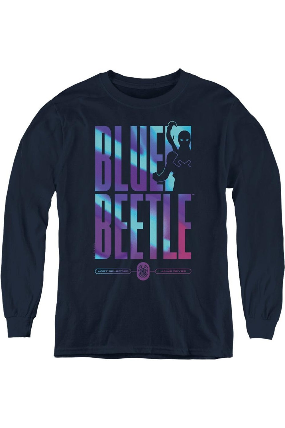 

Герой Blue Beetle (2023) молодежный худи с длинным рукавом Gildan