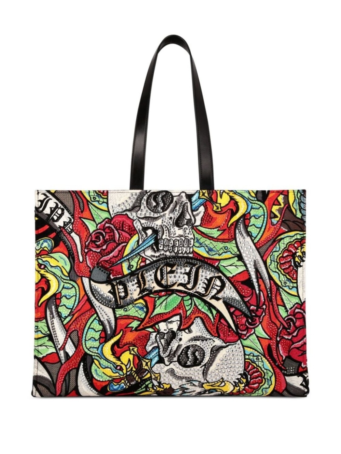

Philipp Plein сумка-шопер с принтом Tattoo, красный