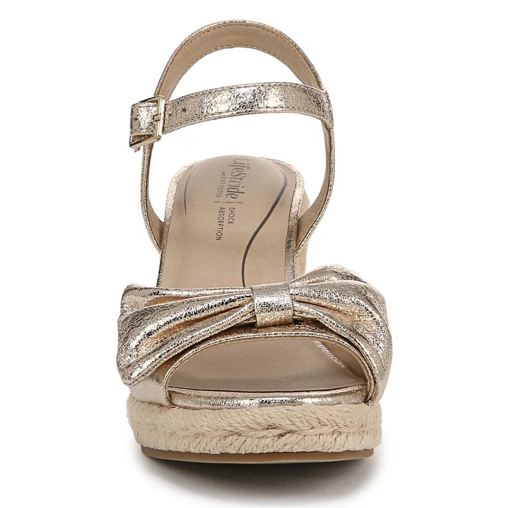 Босоножки на танкетке Tahlia Lifestride, platino gold faux leather — фото 3