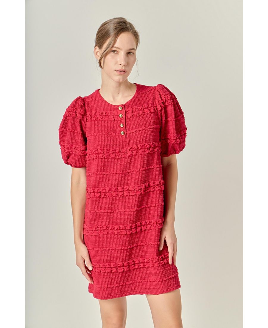 

Женское мини-платье со сборками English Factory, Burgundy