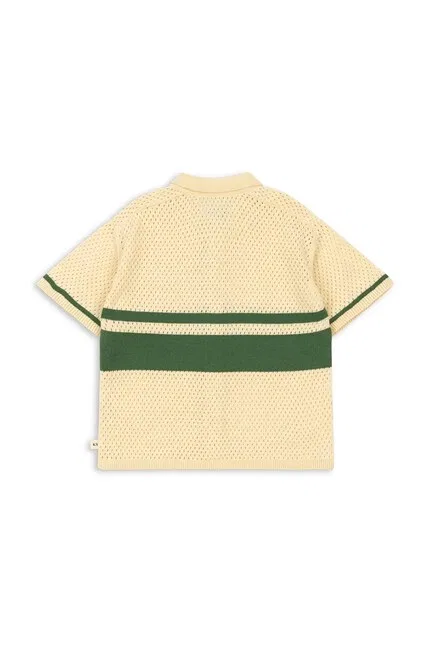 Рубашка детская с перфорацией HAI KNIT SHIRT Konges Sløjd, желтый — фото 3
