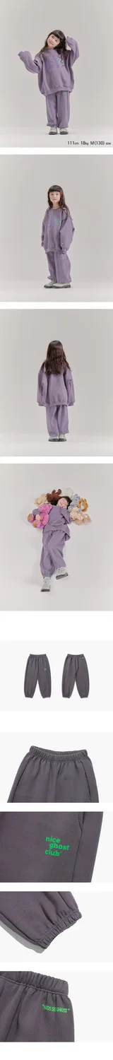 Детские спортивные штаны Kids O.G. Logo фиолетовые от Niceghostclub — фото 4