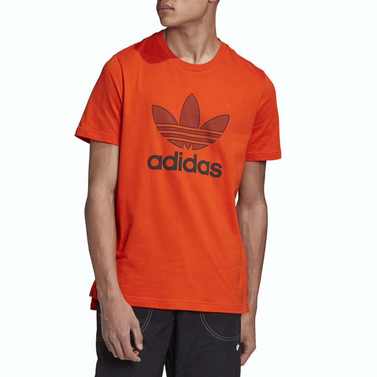 Футболка с втачными рукавами мужская в стиле преппи оранжево-желтая Adidas Originals — фото 4
