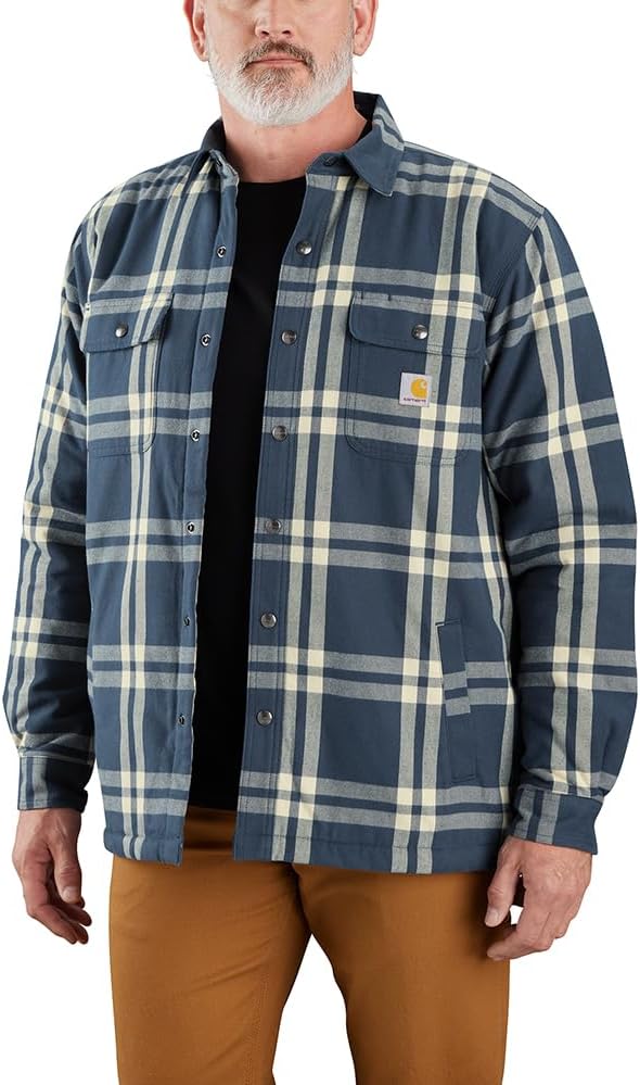 

Carhartt мужская 106354 рубашка-поло с подкладкой из флиса и шерпы, свободного кроя, Dark Blue