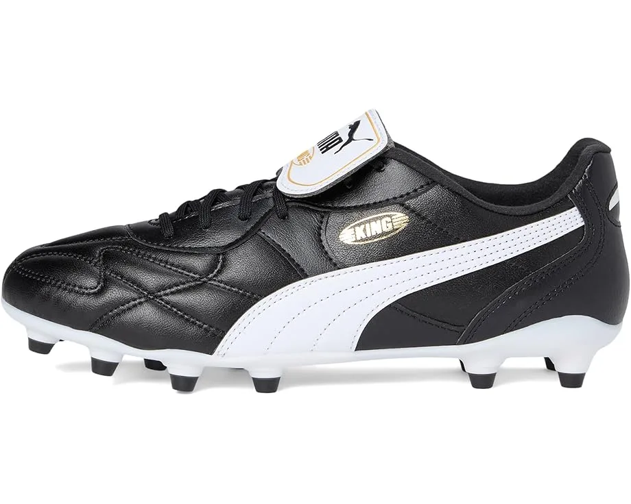 Кроссовки PUMA King Top Firm, Artificial Ground Soccer Cleats, Black/White/Gold — фото 4