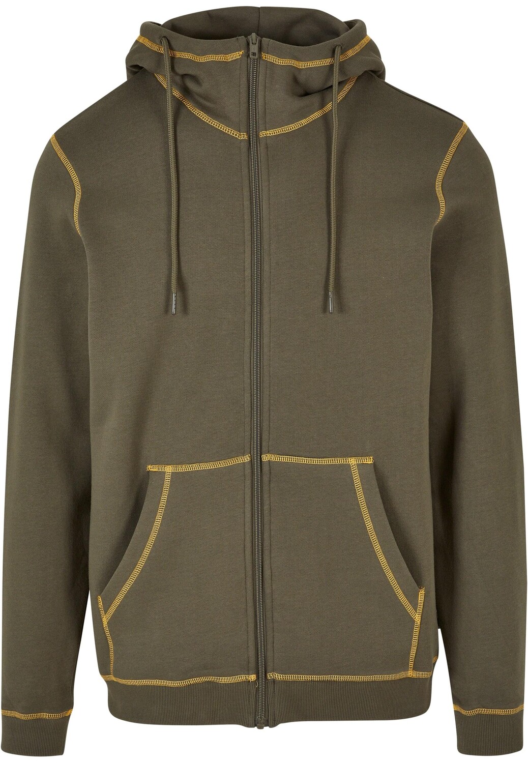 

Толстовка Urban Classics Zip Kapuzenpullover, цвет olive/yellow