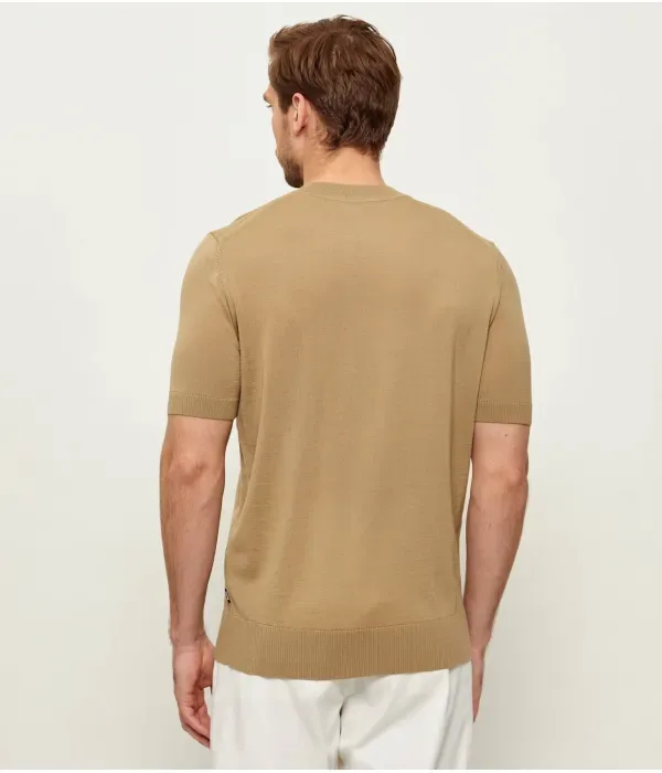 Шерстяной свитер H-Umauro regular fit Boss, бежевый — фото 3