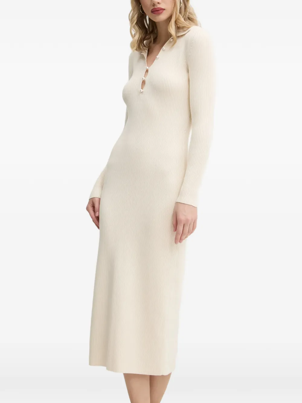 

Миди-платье с воротником поло Abercrombie & Fitch, бежевый