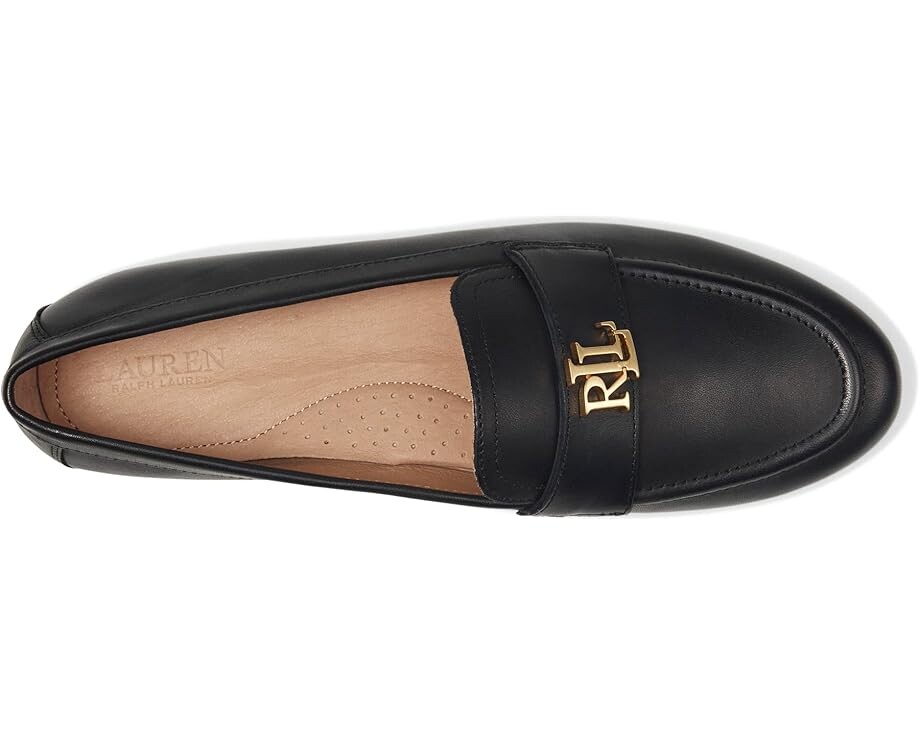 Туфли на плоской подошве Lauren Ralph Lauren Averi III Burnished Leather Loafer, черный — фото 2