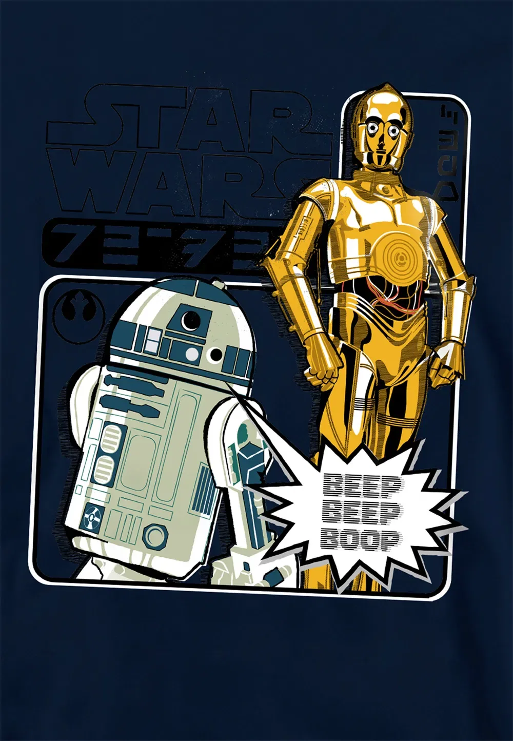 Детская худи с R2D2 и C3PO, Disney, темно-синий — фото 2