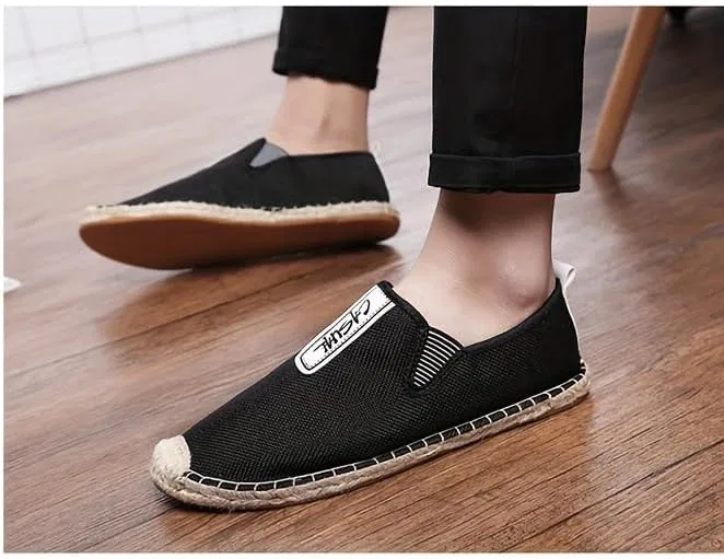 Лоферы мужские, повседневные, Espadrilles, черный HoaloX — фото 4