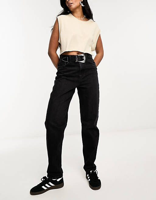 

Черные свободные джинсы для мамы ASOS DESIGN