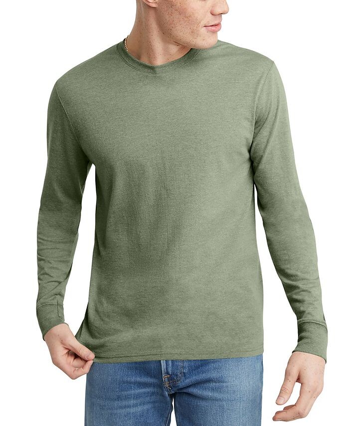 

Мужская футболка Originals Tri-Blend с длинным рукавом Hanes, цвет Green 2