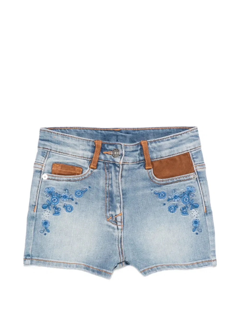 Шорты с цветочной вышивкой Ermanno Scervino Junior, синий