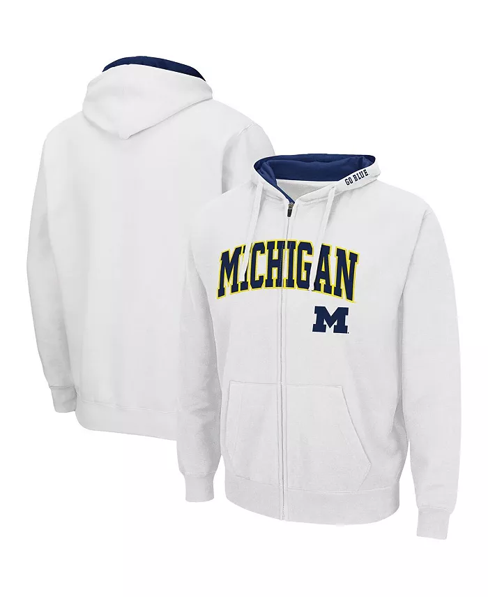 

Мужская толстовка Michigan Wolverines Arch Logo 3.0 с молнией Colosseum, белый