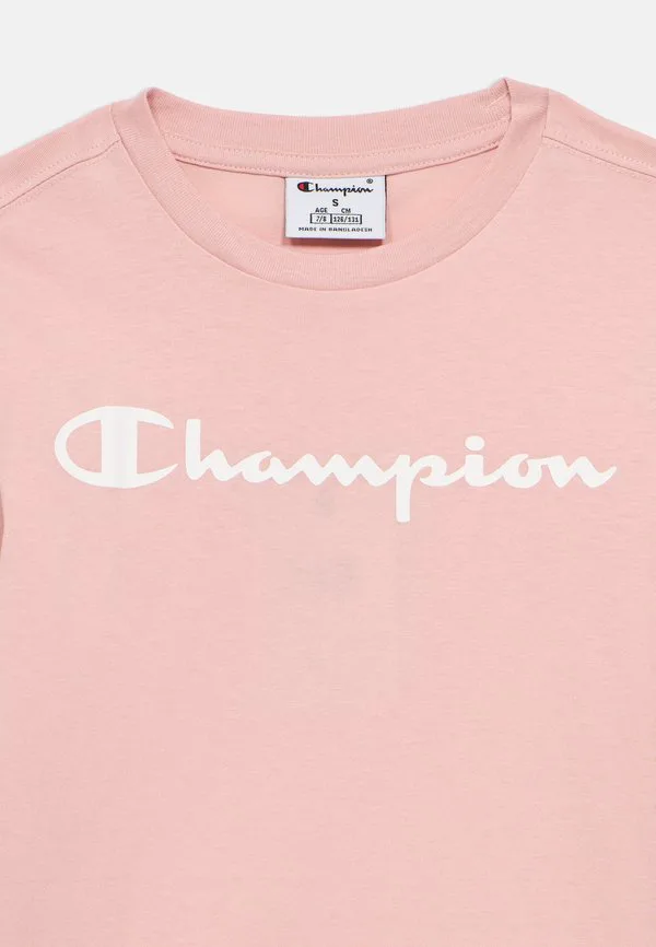 Базовая футболка с круглым вырезом и принтом Champion, Pink — фото 3
