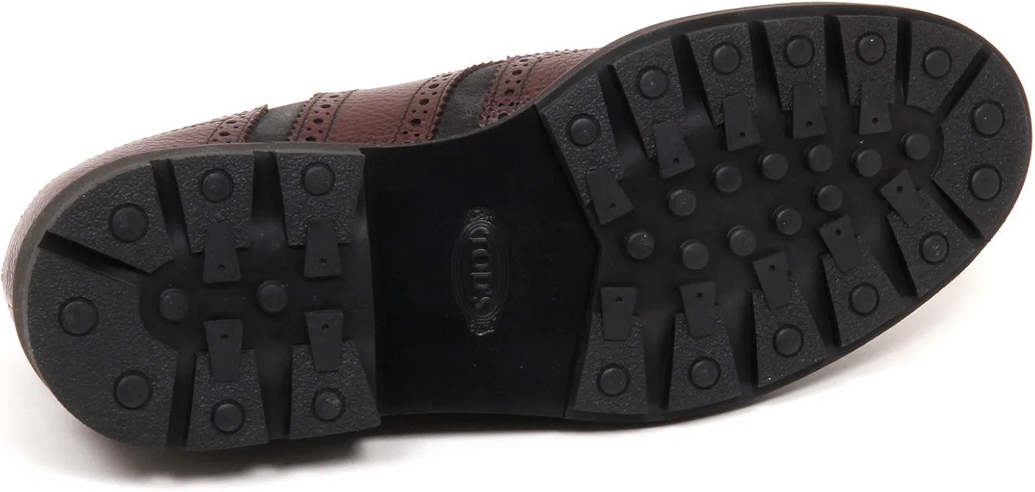 Мужские туфли Tod's E5124 Scarpa Uomo темно-коричневые Scarpe Nuovo Derby Bucature — фото 3