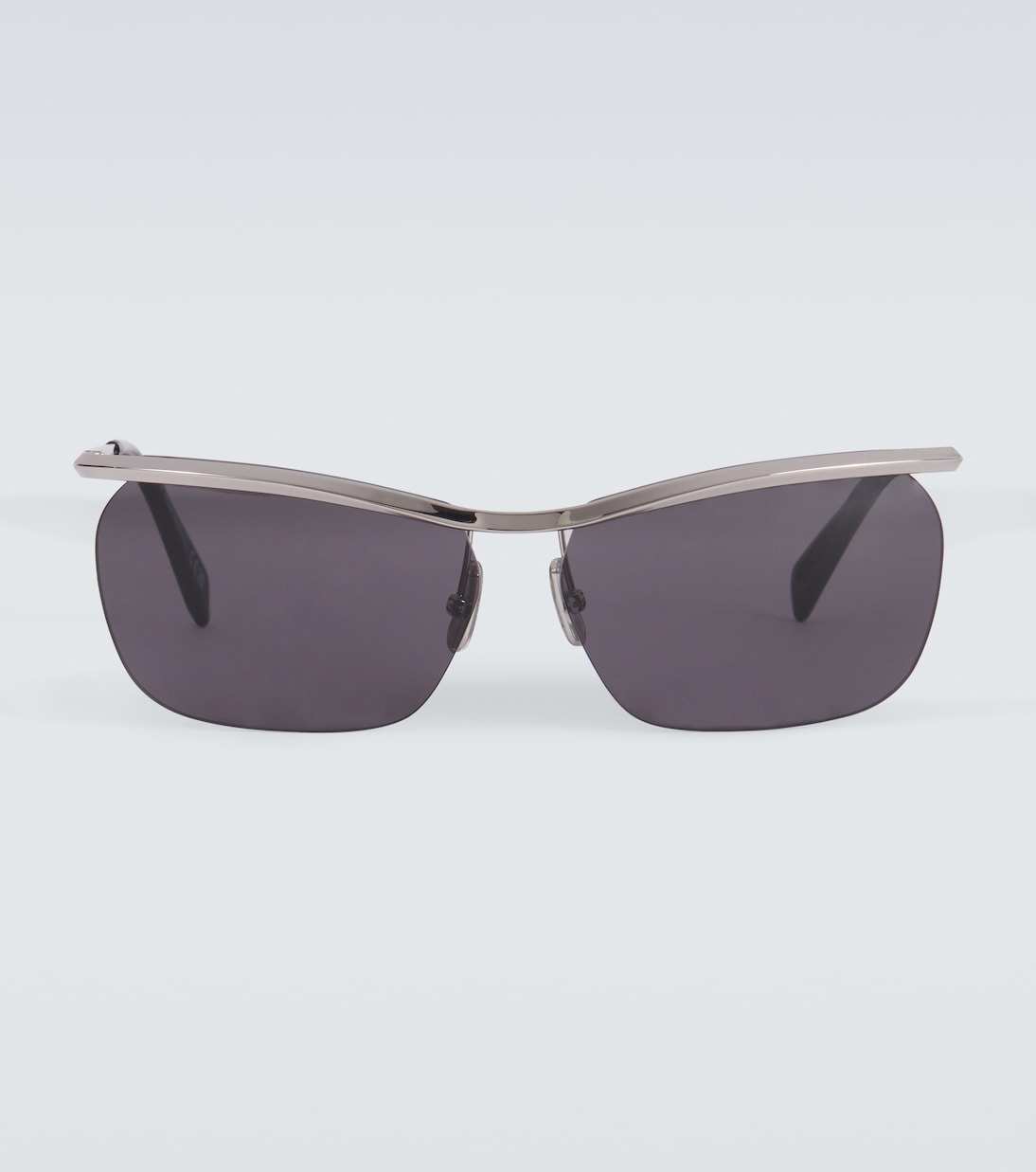 

Металлическая оправа 27 плоские солнцезащитные очки Celine Eyewear, Shiny Palladium/Smoke
