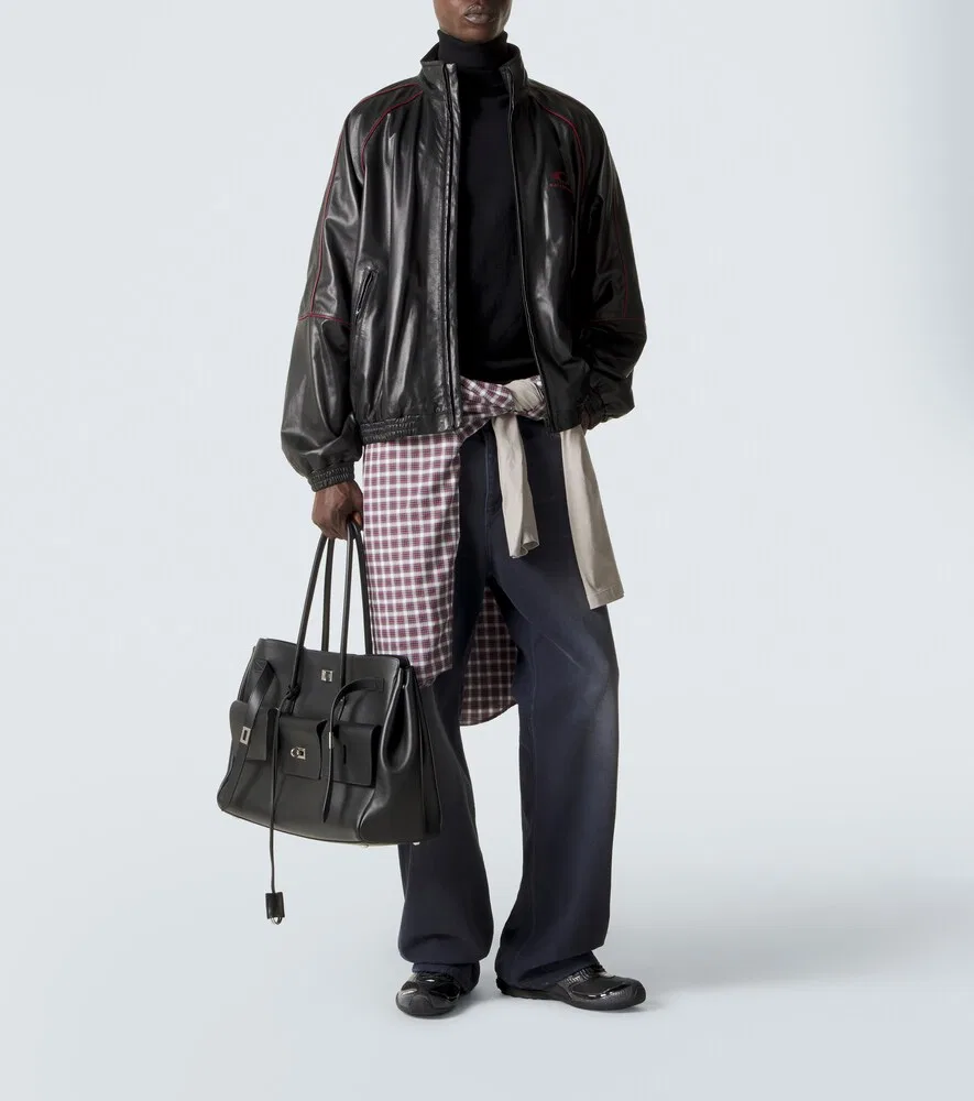 Кожаная куртка Balenciaga, черный — фото 3