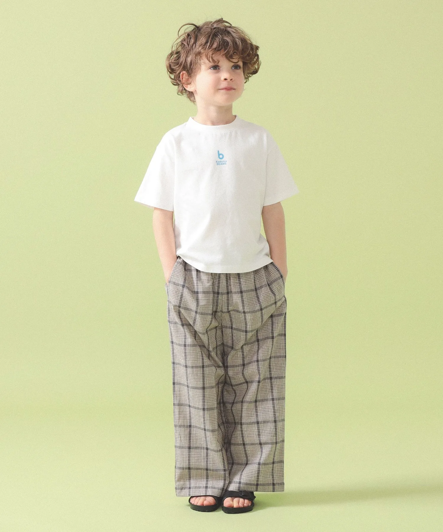 Футболка детская с b-лого Beams Kids off-white — фото 3