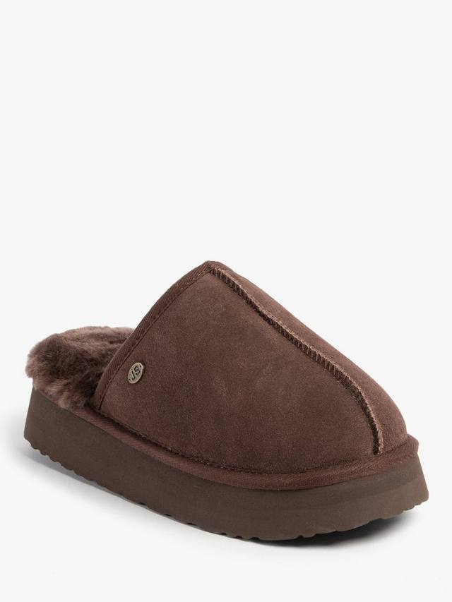 Женские мюли Mabel на платформе из овчины Just Sheepskin, Chocolate — фото 4