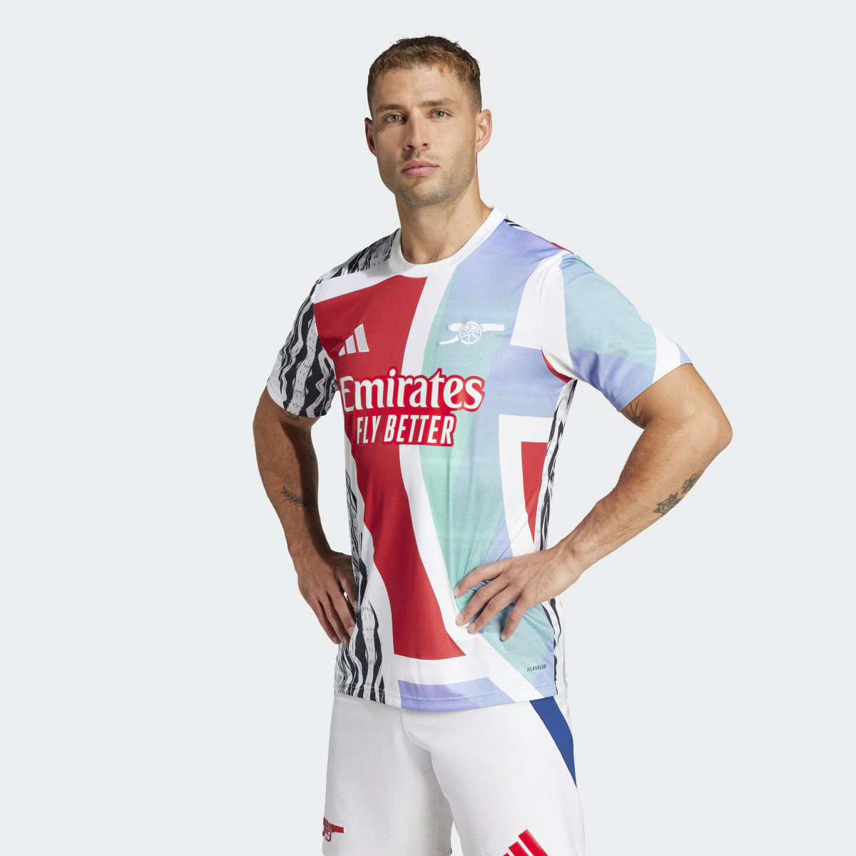 

Мужская разминочная футболка Adidas Arsenal 24/25, красный