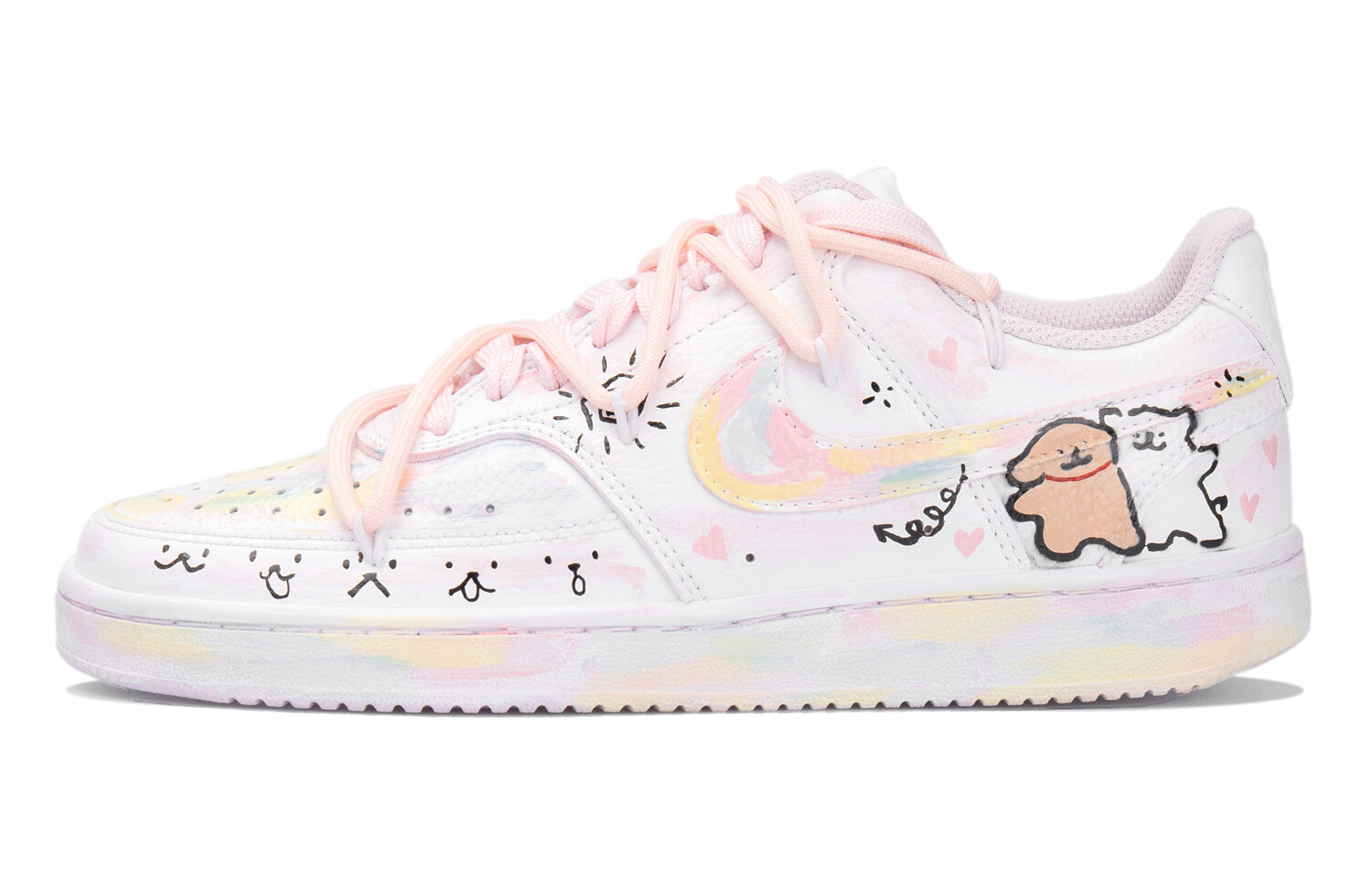 

Кроссовки Nike Court Vision 1 Skateboard Shoes Women's Low-Top White Pink