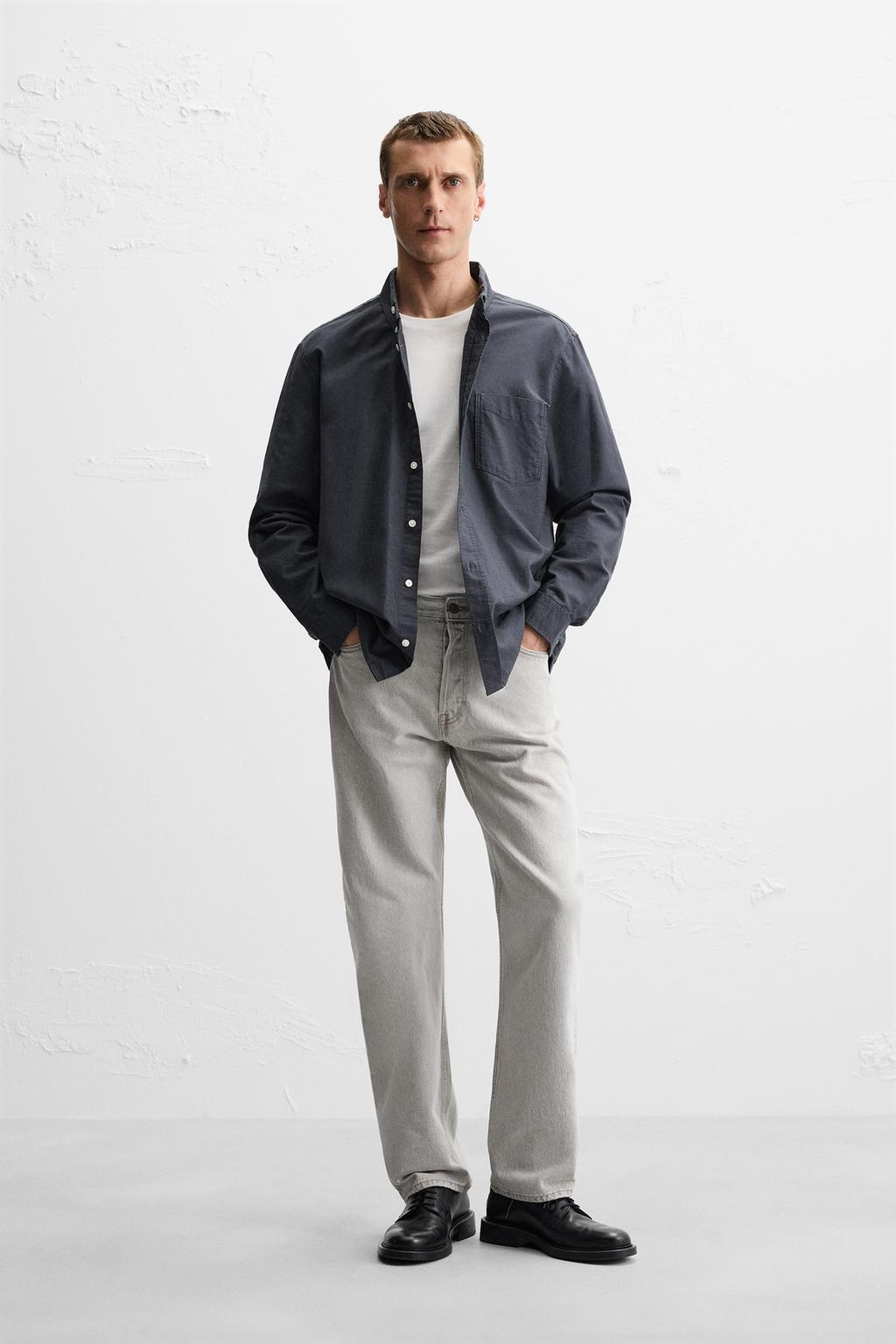 

Джинсы с прямыми штанинами ZARA, серый