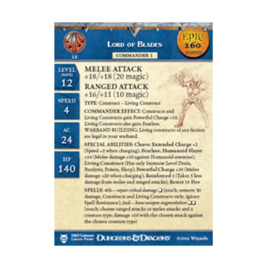

Повелитель Клинков (7 января), Dungeons & Dragons - Collectible Miniatures Game - D&D Campaign League Epic Cards
