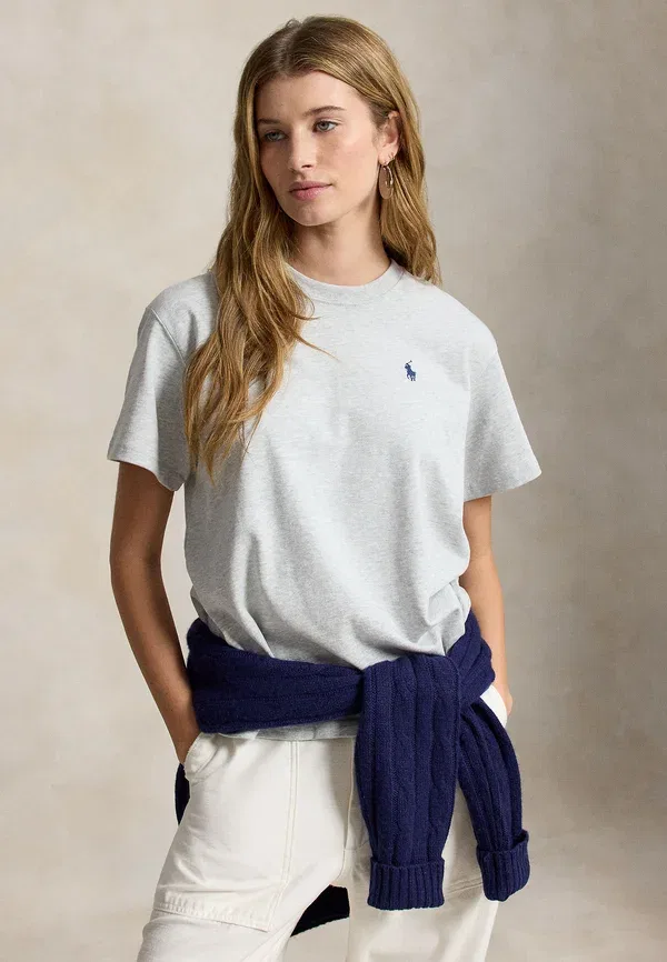 Футболка Polo Ralph Lauren Logo cotton jersey tee print, серый пепельный