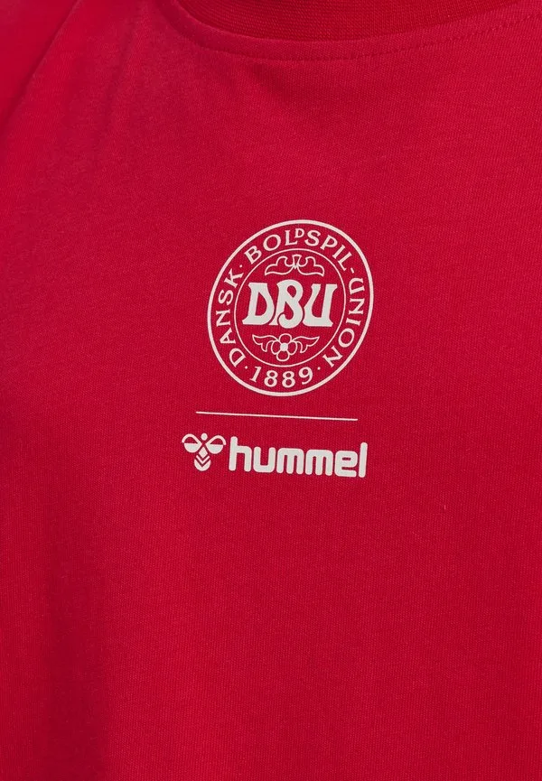 Футболка hummel dbu 26 fan красно-белая ss детская с принтом Hummel, Tango Red White — фото 3