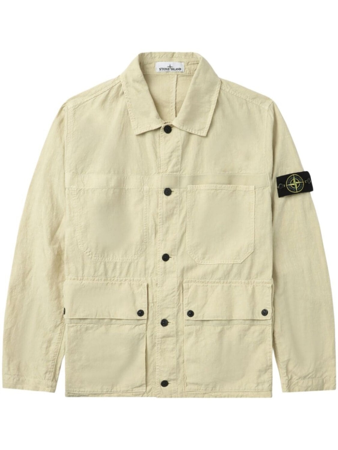 

Stone Island куртка-рубашка с нашивкой Compass, нейтральный цвет