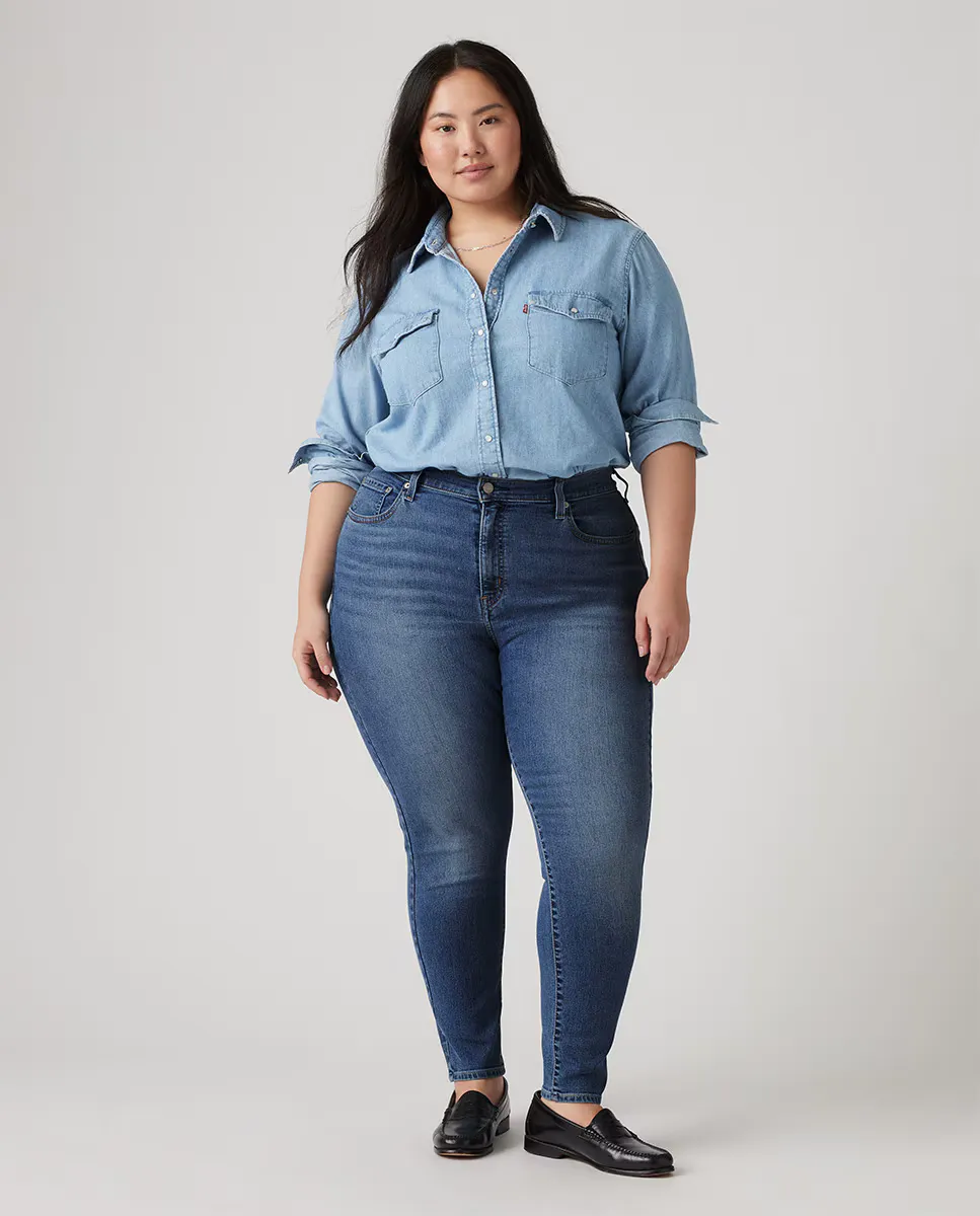 

Женские узкие джинсы 721 с высокой посадкой Levi's Plus, темно-синий