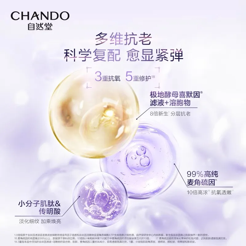 CHANDO Сыворотка шестого поколения "Little Purple Bottle" для успокоения, подтяжки, увлажнения и восстановления с контролем жирности, 10ml — фото 4