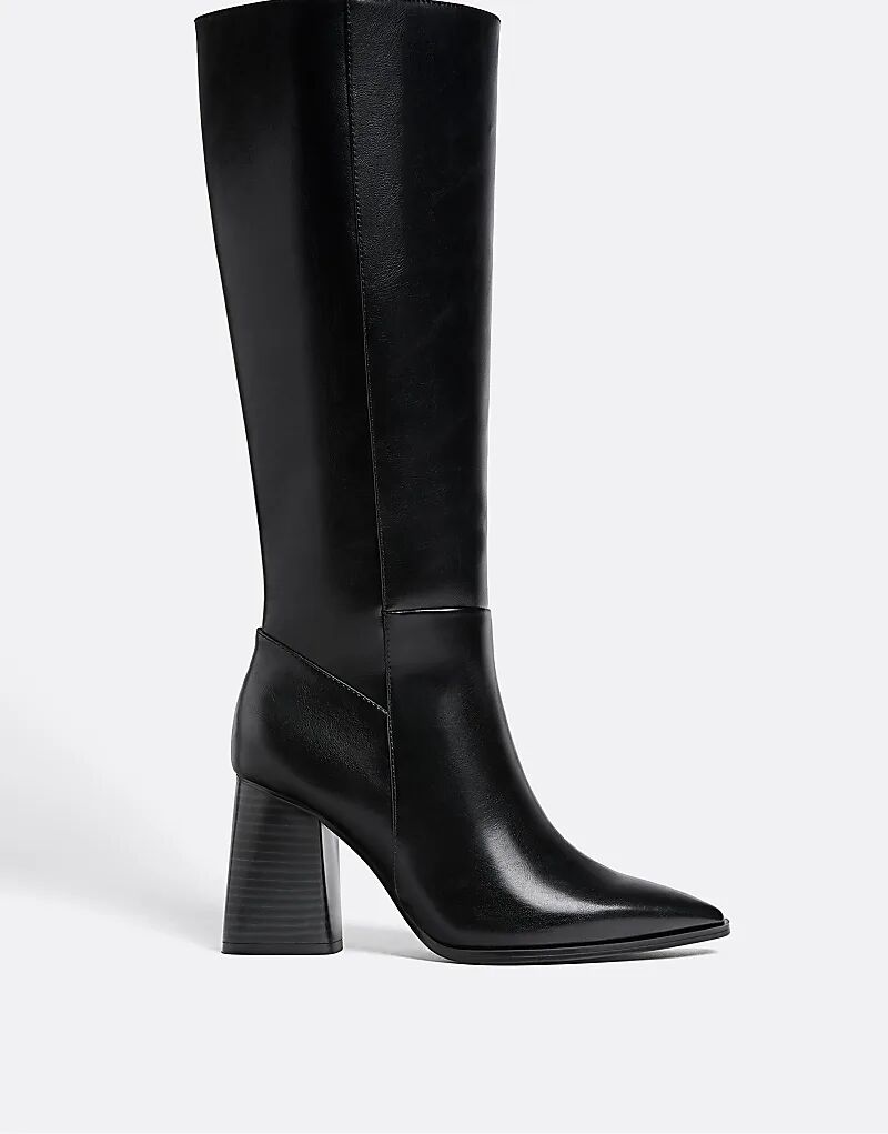 Ботильоны Stradivarius на высоком каблуке черного цвета